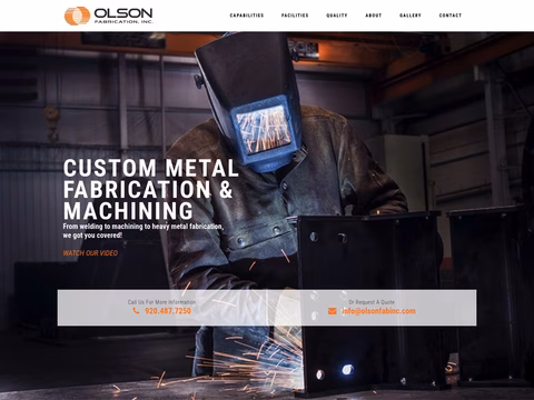 Olson Fabrication Inc Homepage 1440px