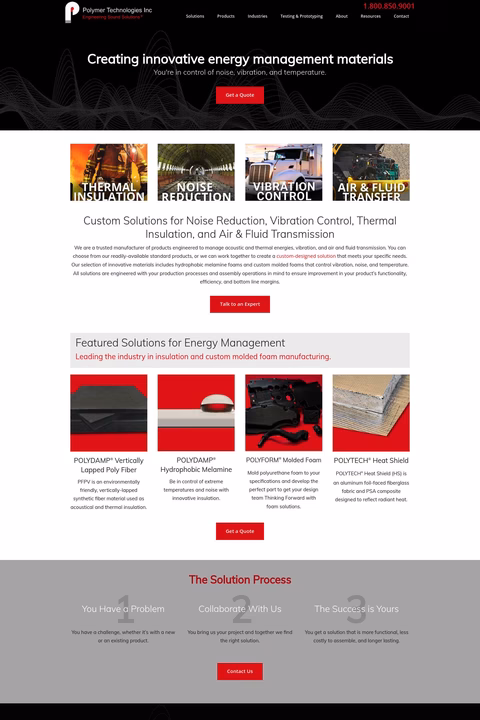 Polymer Technologies Inc Homepage 1440px