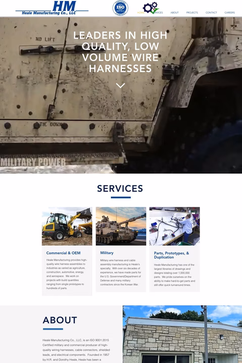 Heale Manufacturing Company Homepage 1440px