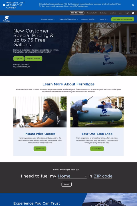 Ferrellgas Homepage 1440px