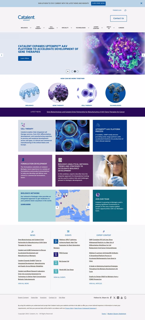 Catalent Pharma Solutions Homepage 1440px