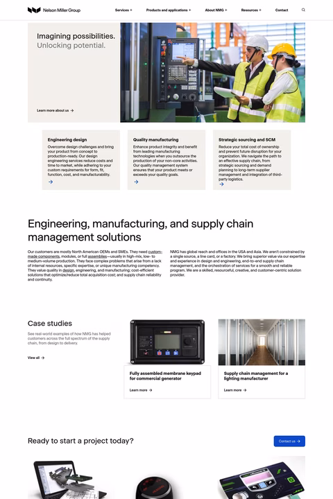 Wilson Hurd Manufacturing Co Homepage 1440px
