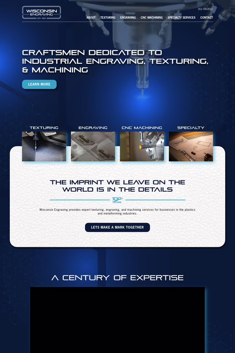 Wisconsin Engraving Company Homepage 1440px