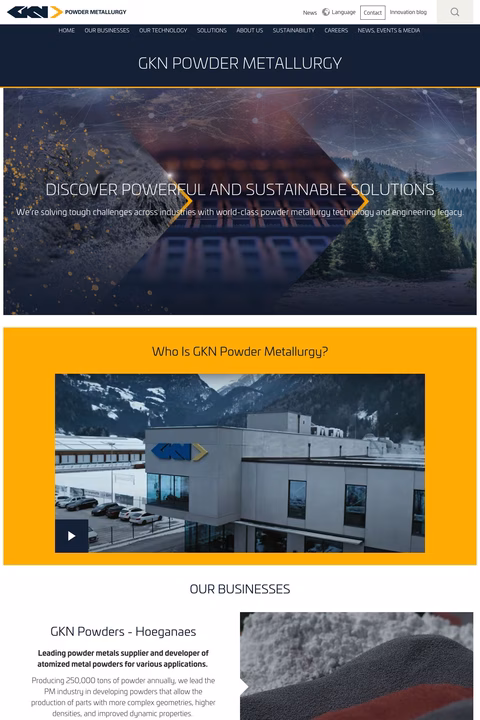 Gkn Sinter Metals Homepage 1440px