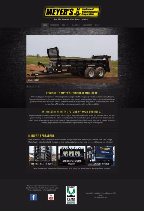 Meyers Equipment Manufacturing Corporation Homepage 1440px