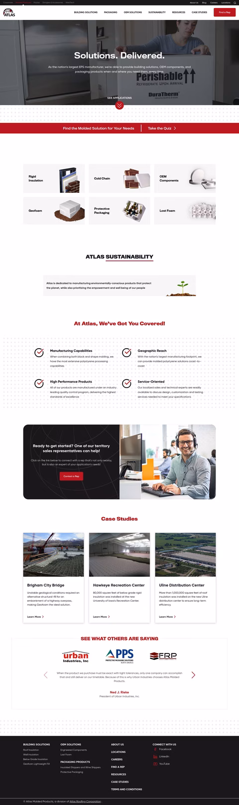 Atlas Molded Products Homepage 1440px