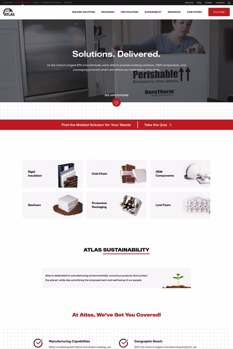 Atlas Molded Products Homepage 1440px