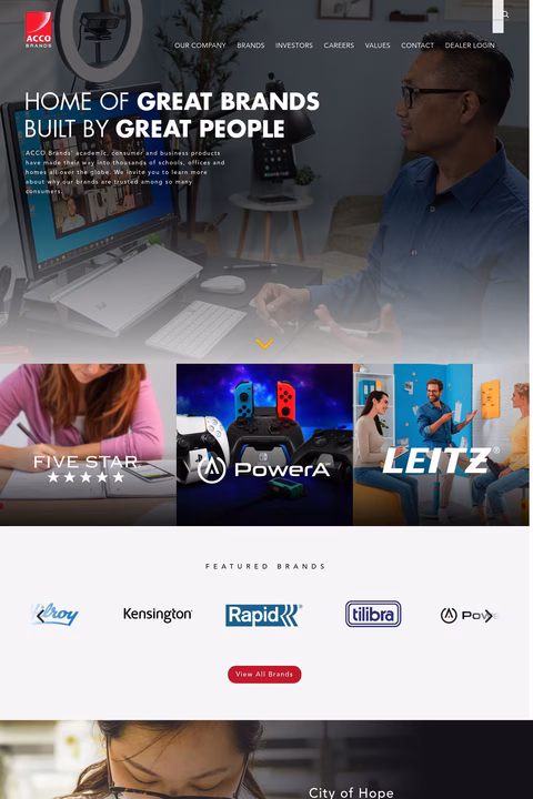 Acco Brands Homepage 1440px