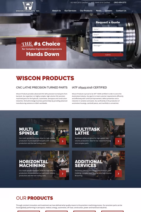 Wiscon Products Inc Homepage 1440px