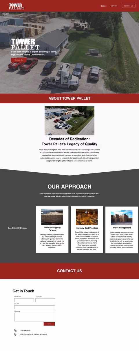 Tower Pallet Company Inc Homepage 1440px