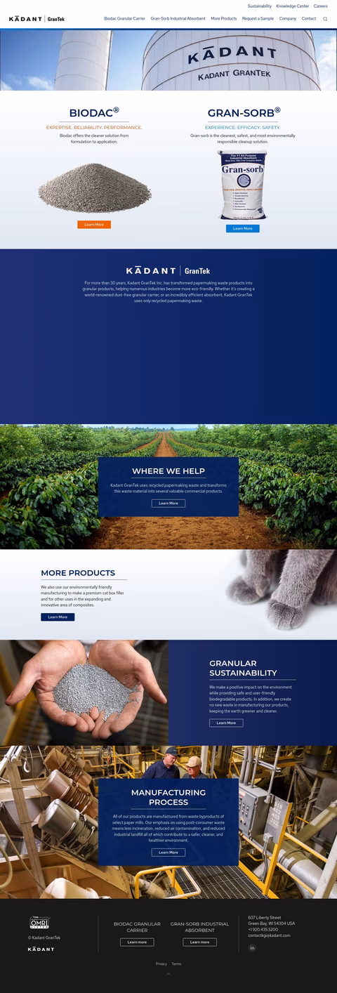 Kadant Gran Tek Inc Homepage 1440px