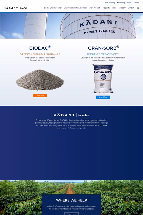 Kadant Gran Tek Inc Homepage 1440px