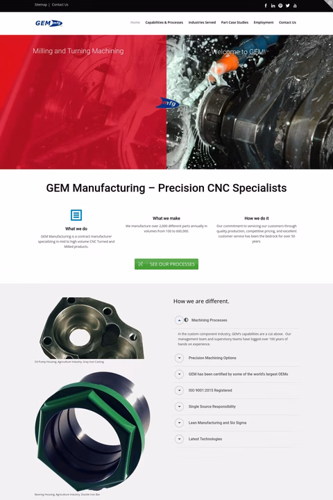 Gem Manufacturing Inc Homepage 1440px