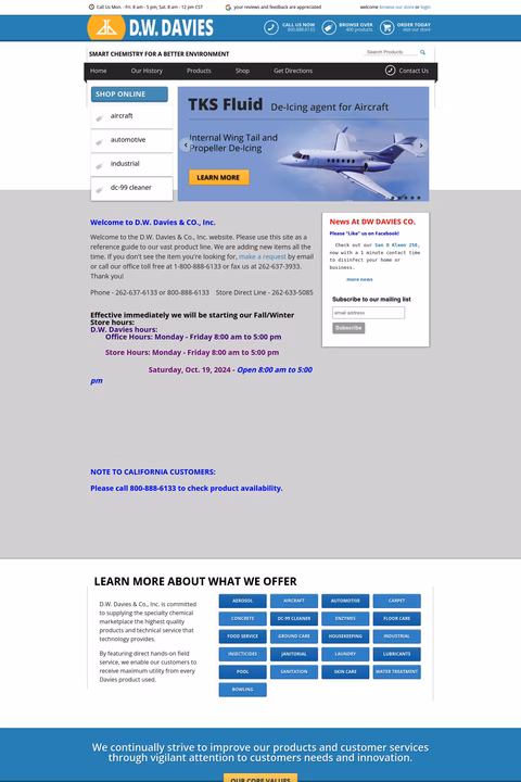 D W Davies Company Homepage 1440px