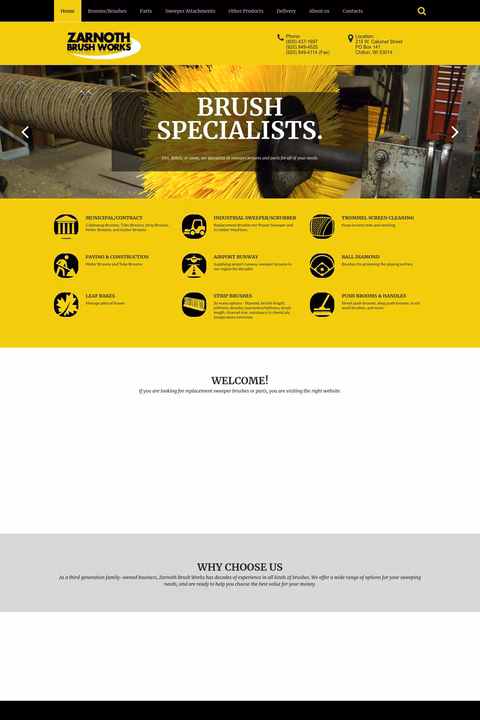 Zarnoth Brush Works Homepage 1440px