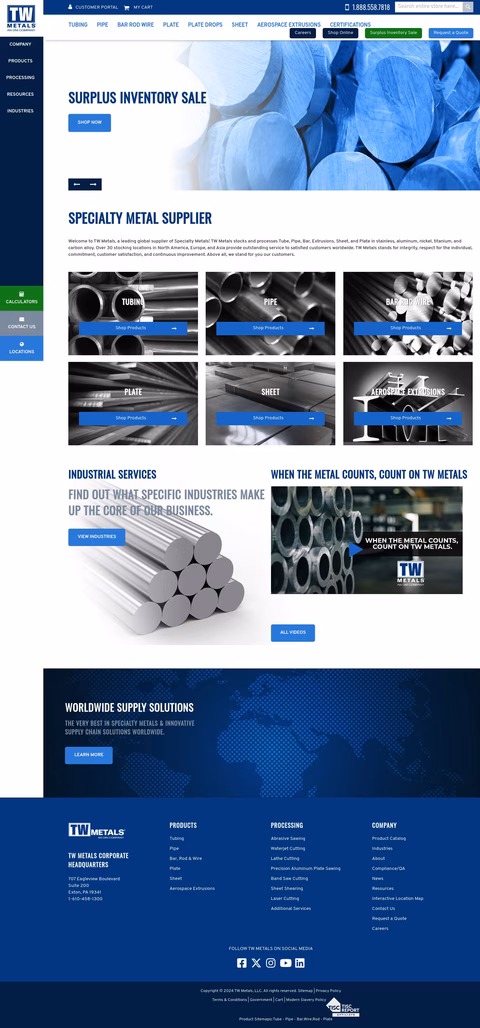 Tw Metals Homepage 1440px