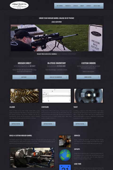 Krieger Barrels Homepage 1440px