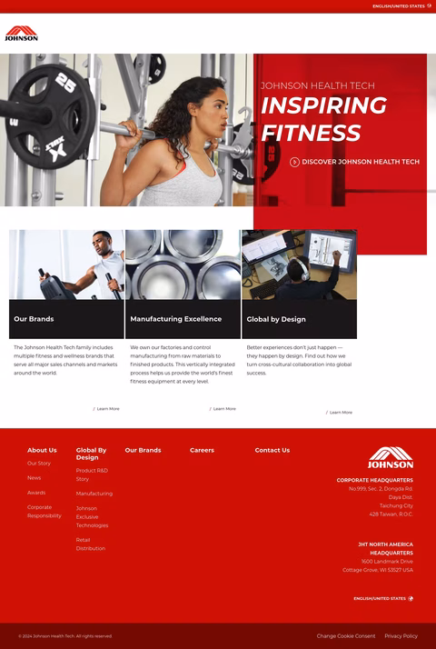 Johnson Health Tech Homepage 1440px