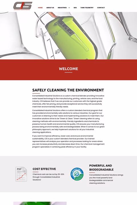 Consolidated Industrial Solutions Homepage 1440px