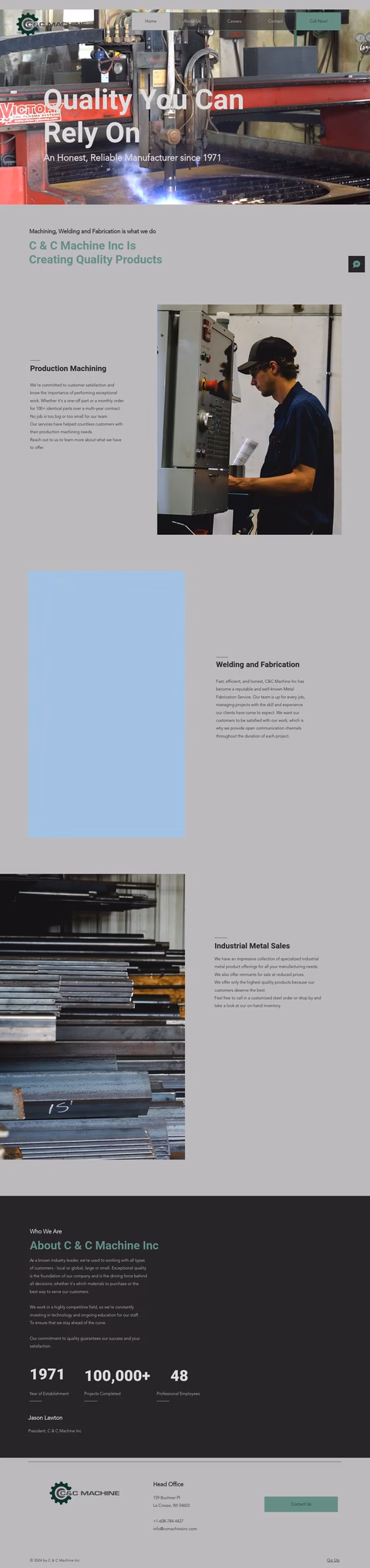 C C Machine Inc Homepage 1440px