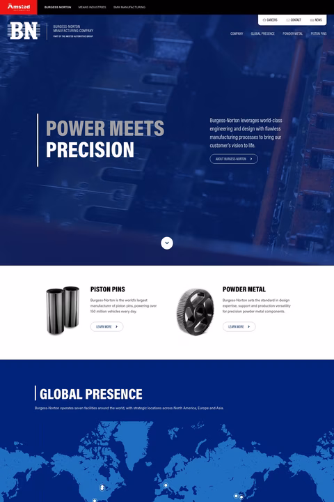 Burgess Norton Manufacturing Company Homepage 1440px