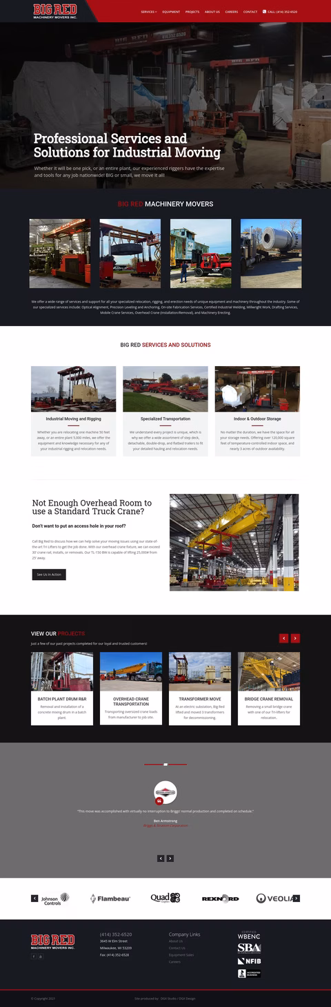 Big Red Machinery Movers Homepage 1440px