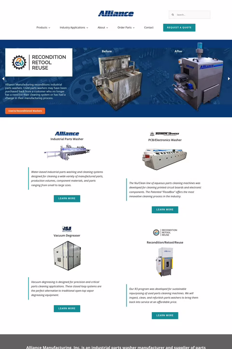 Alliance Manufacturing Homepage 1440px