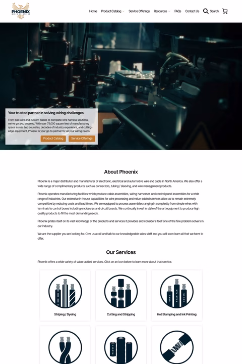 Phoenix-Wired-Solutions Homepage 1440px