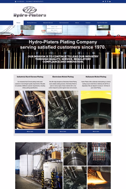 Hydro Platers Inc Homepage 1440px