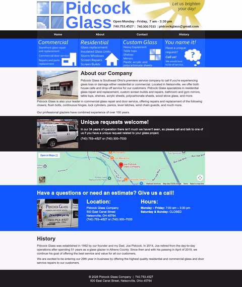 Pidcock-Glass Homepage 1440px
