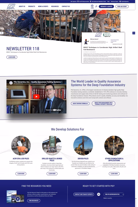 Pile-Dynamics-Inc Homepage 1440px