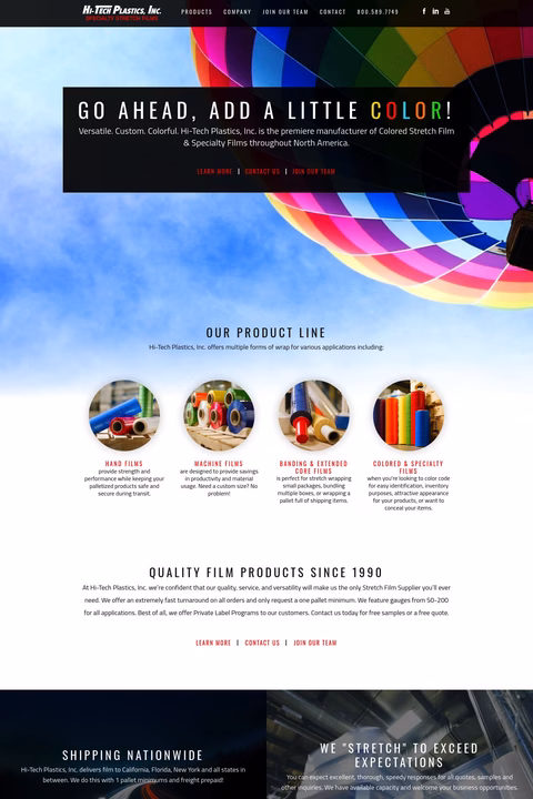 Hi Tech Plastics Inc Homepage 1440px