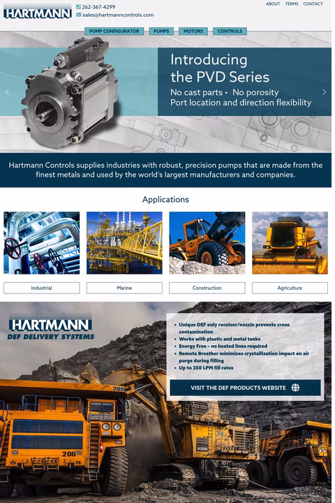 Hartmann Controls Inc Homepage 1440px