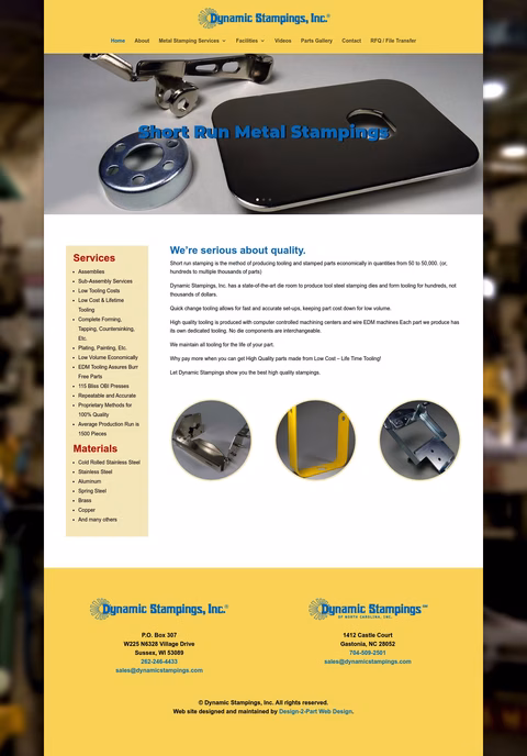 Dynamic Stampings Inc Homepage 1440px