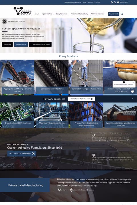 Copps Industries Inc Homepage 1440px