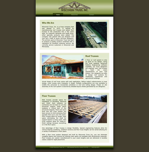 Wisconsin Truss Inc Homepage 1440px