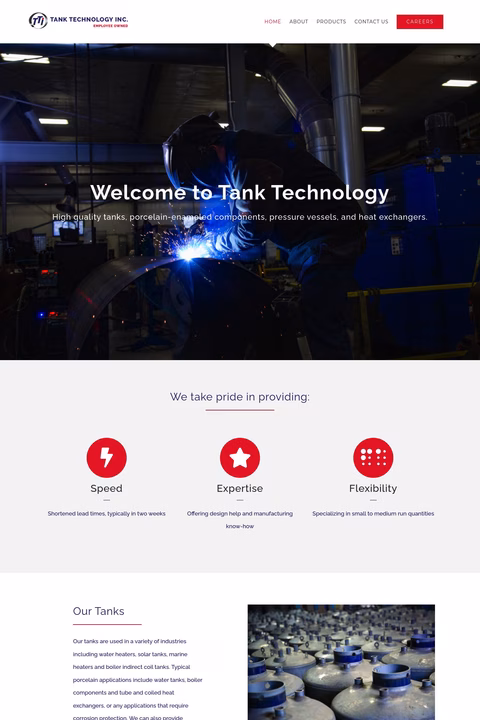 Tank Technology Inc Homepage 1440px