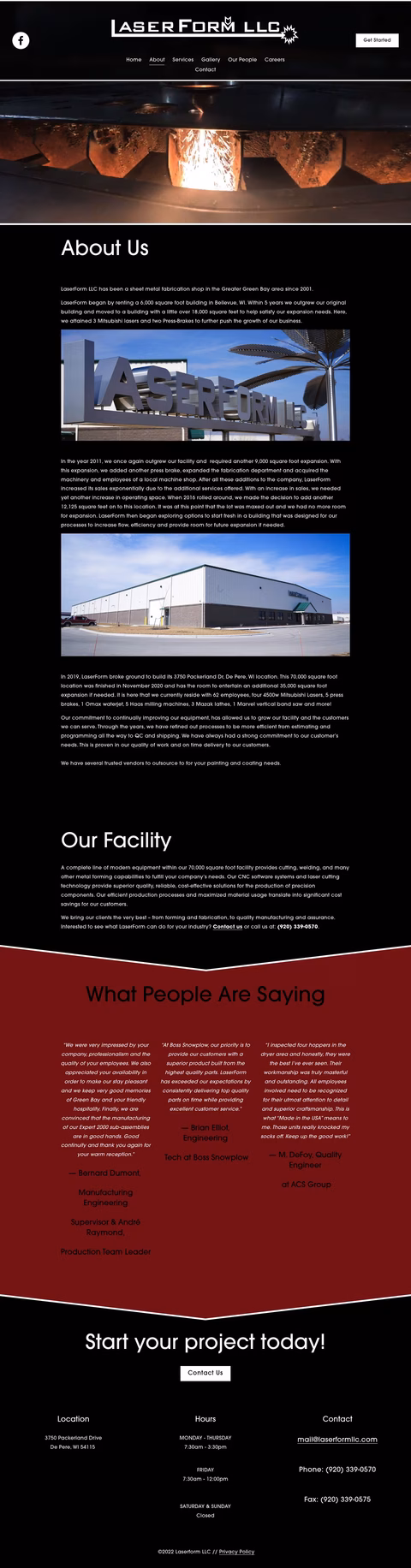 Laserform Homepage 1440px