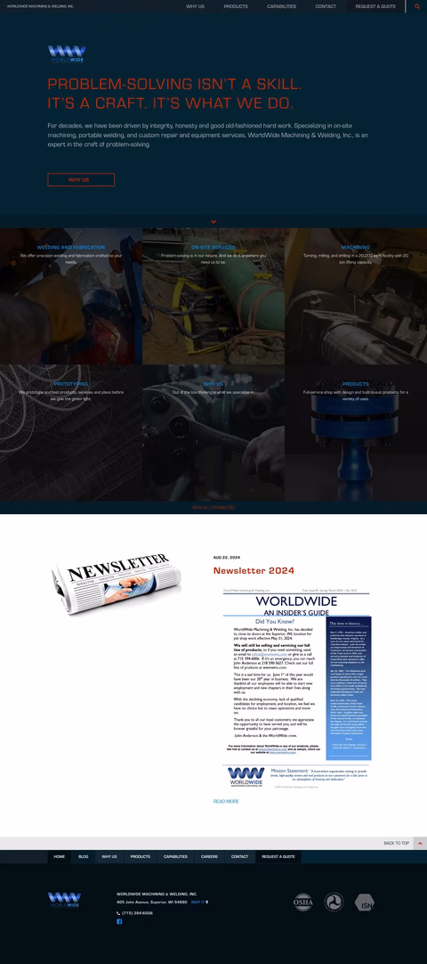 Worldwide Machining Welding Inc Homepage 1440px