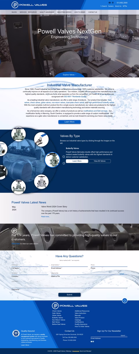 Powell-Valves Homepage 1440px