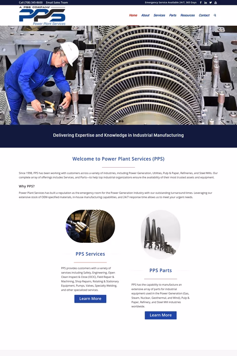 Power-Plant-Services Homepage 1440px