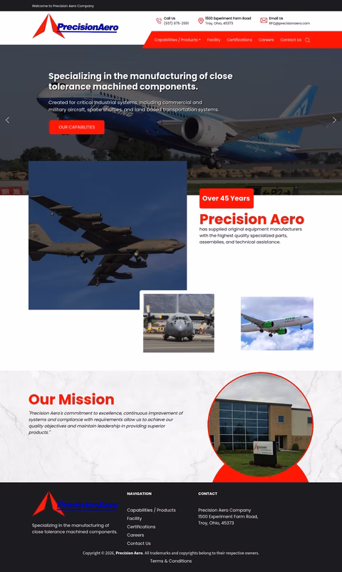 Precision-Aero Homepage 1440px