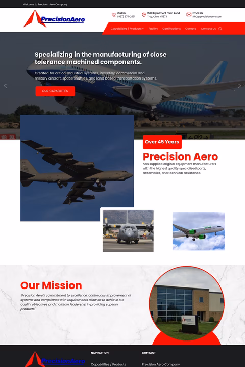 Precision-Aero Homepage 1440px