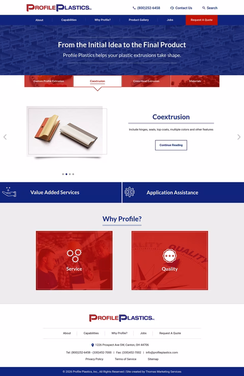 Profile-Plastics Homepage 1440px