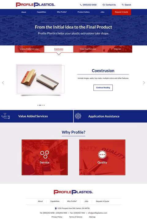 Profile-Plastics Homepage 1440px