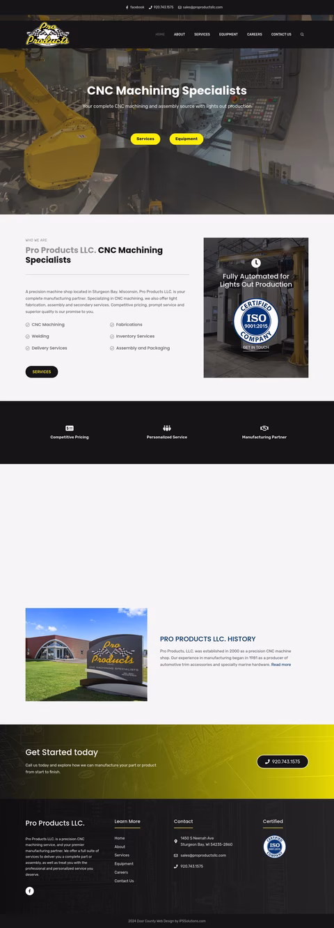 Pro Products Inc Homepage 1440px