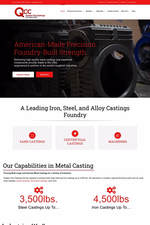Quaker-City-Castings Homepage 1440px