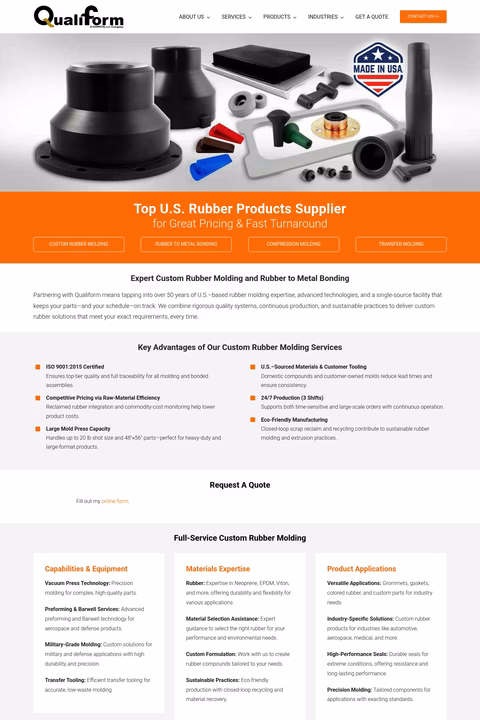 Qualiform-Rubber-Molding Homepage 1440px