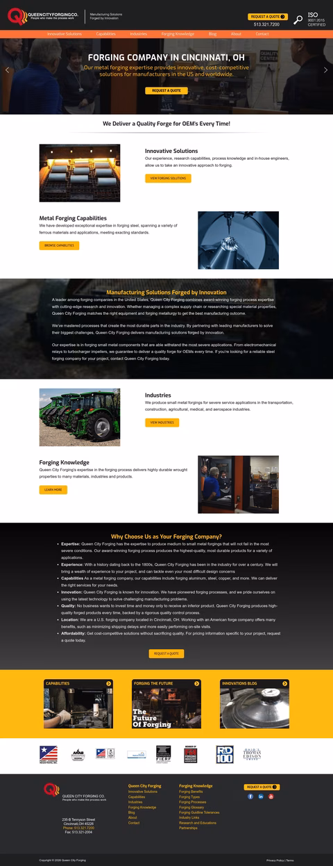 Queen-City-Forging Homepage 1440px