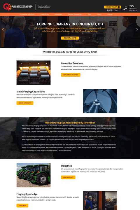 Queen-City-Forging Homepage 1440px